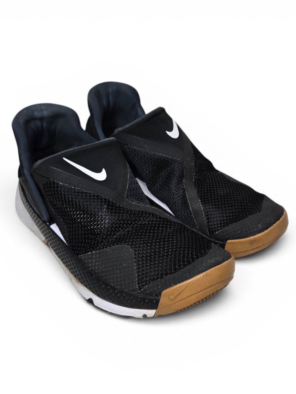 Nike Go FlyEase Sneakers Mens Black White Gum Hands Free Entry Breathable 8.5